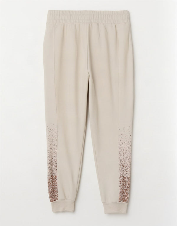 Puma Pantalon de survêtement pour femme Joggers UK 6 XS Blanc tacheté
