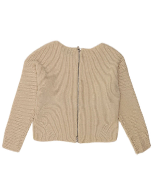 Armani Exchange Cardigan court surdimensionné pour femme UK 6 XS Beige