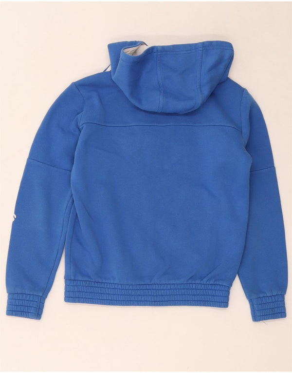 Adidas Pull à capuche zippé graphique pour garçon 9-10 ans Bleu Coton