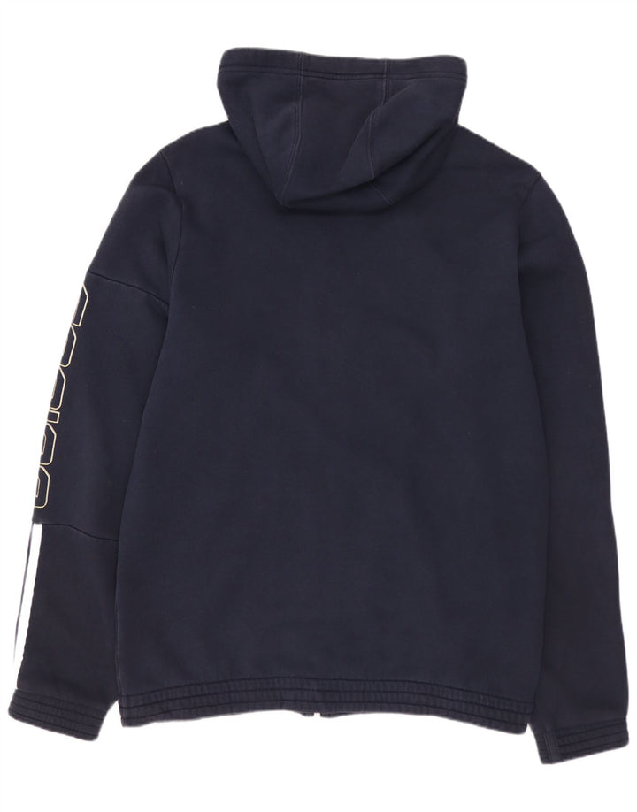 ADIDAS Pull à capuche zippé graphique pour homme en coton bleu marine moyen