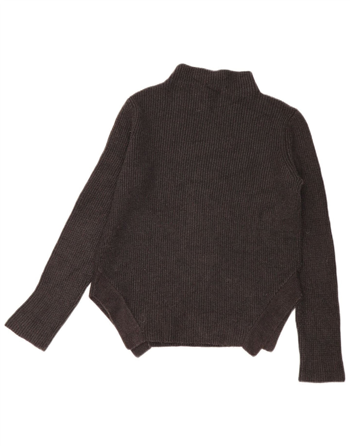 Zara Pull surdimensionné à col roulé pour femme UK 10 Small Gris Viscose