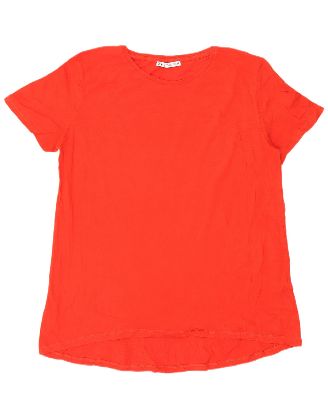Zara Femme T-Shirt Top UK 14 Coton Rouge Moyen