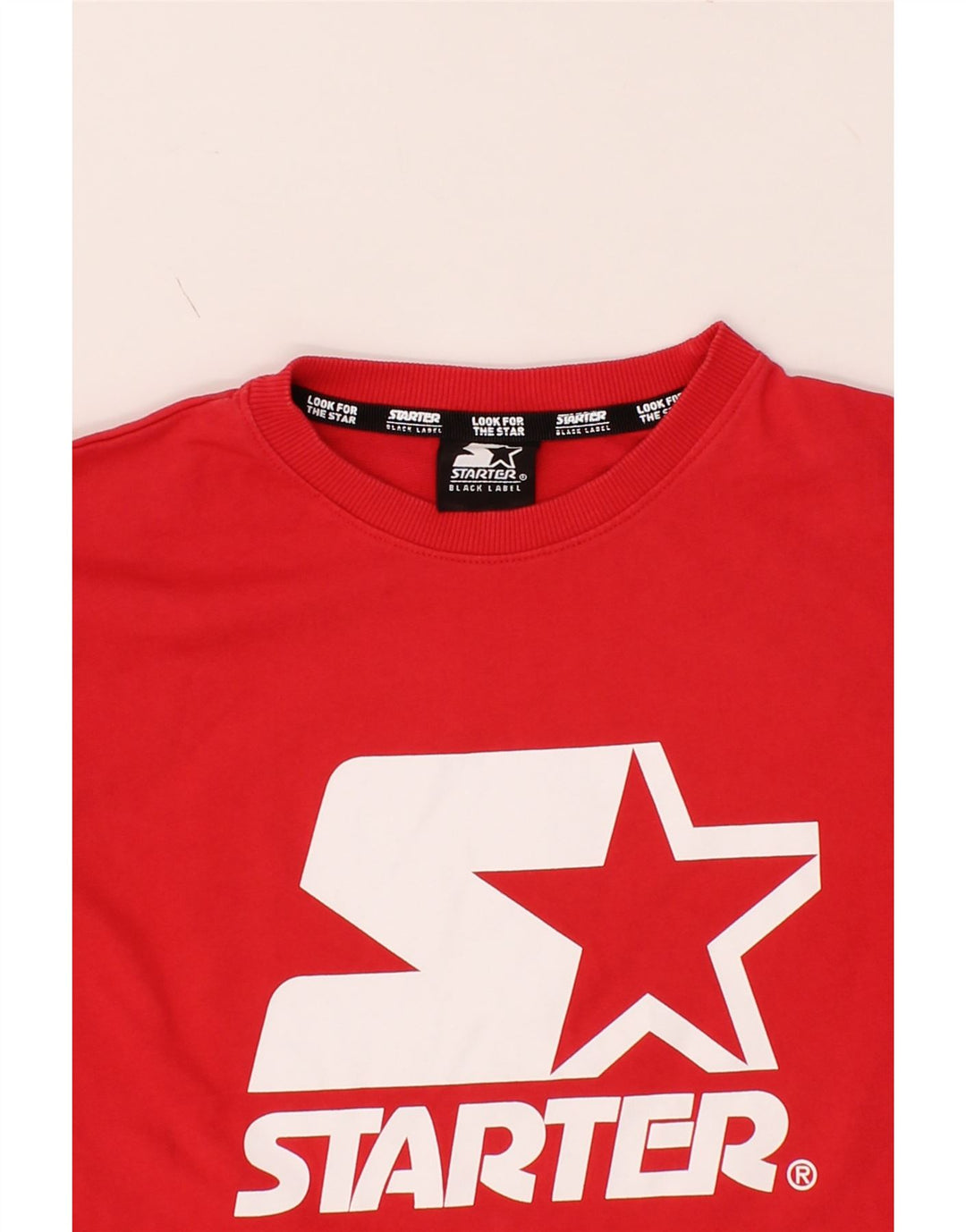 STARTER Boys BLACK LABEL Graphic Sweatshirt Jumper 12-13 Years Red Cotton Vintage Starter and Second-Hand Starter from Messina Hembry 