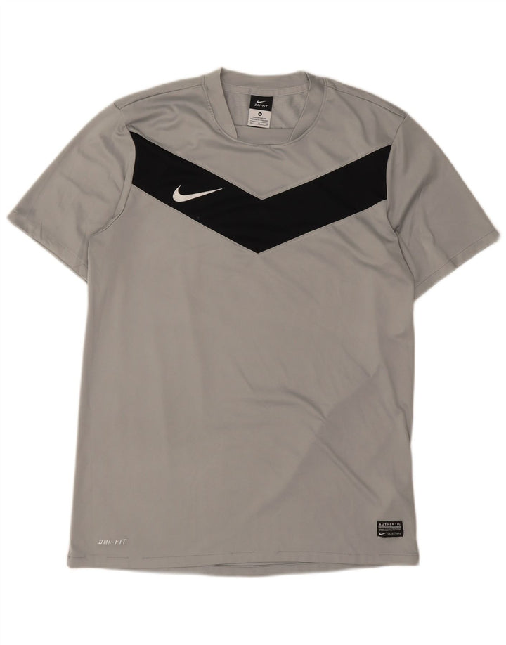 Nike Hommes Dri Fit T-Shirt Haut Gris Moyen Colorblock Polyester