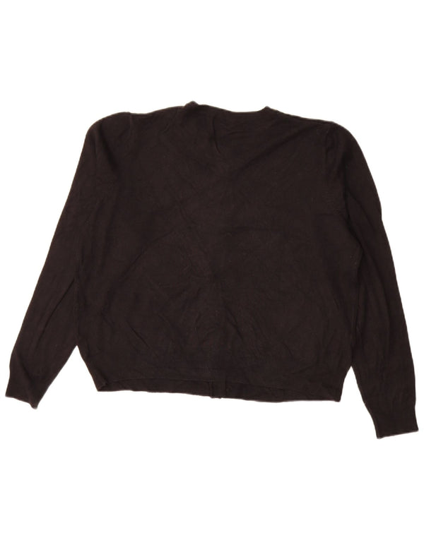 Marks & Spencer Pull cardigan court pour femme UK 16 Large Viscose noire
