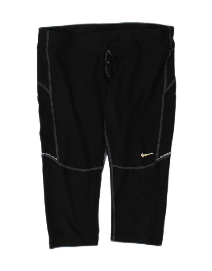 NIKE Womens Dri Fit Capri Leggings UK 12 Medium Black Polyester Vintage Nike and Second-Hand Nike from Messina Hembry 