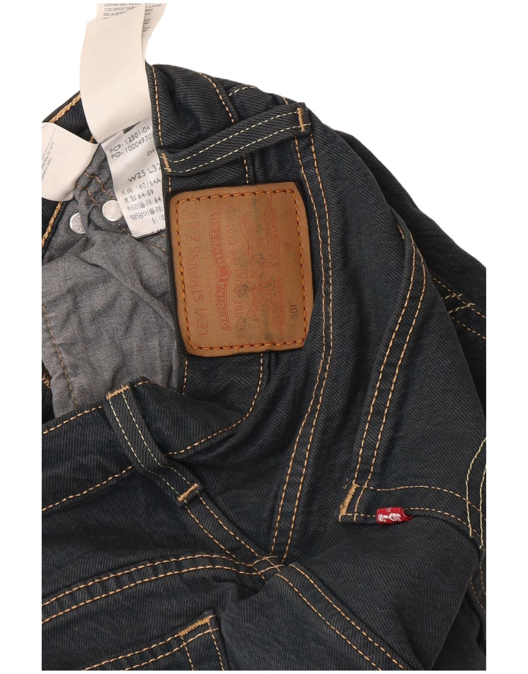 Levi's Jean Droit 501 Femme W25 L32 Gris Coton