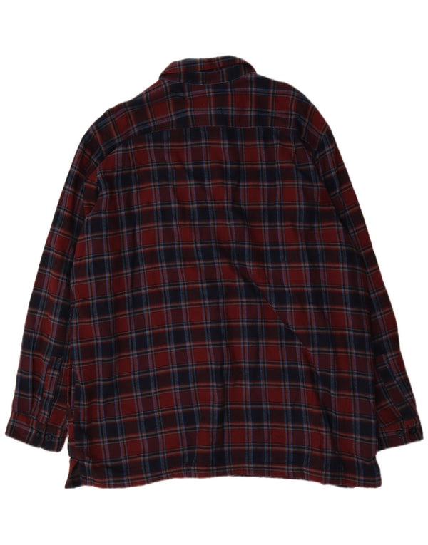 L.L.Bean Chemise haute en flanelle Sherpa pour homme 2XL en coton à carreaux bordeaux