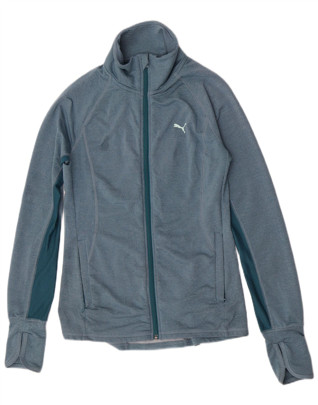 Puma Veste de survêtement pour femme UK 8 Small Bleu Colorblock Polyester