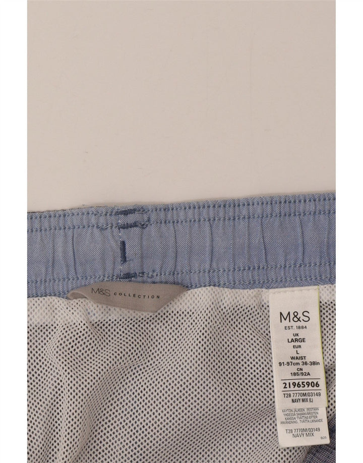 Marks & Spencer Short de bain homme grand bleu coton