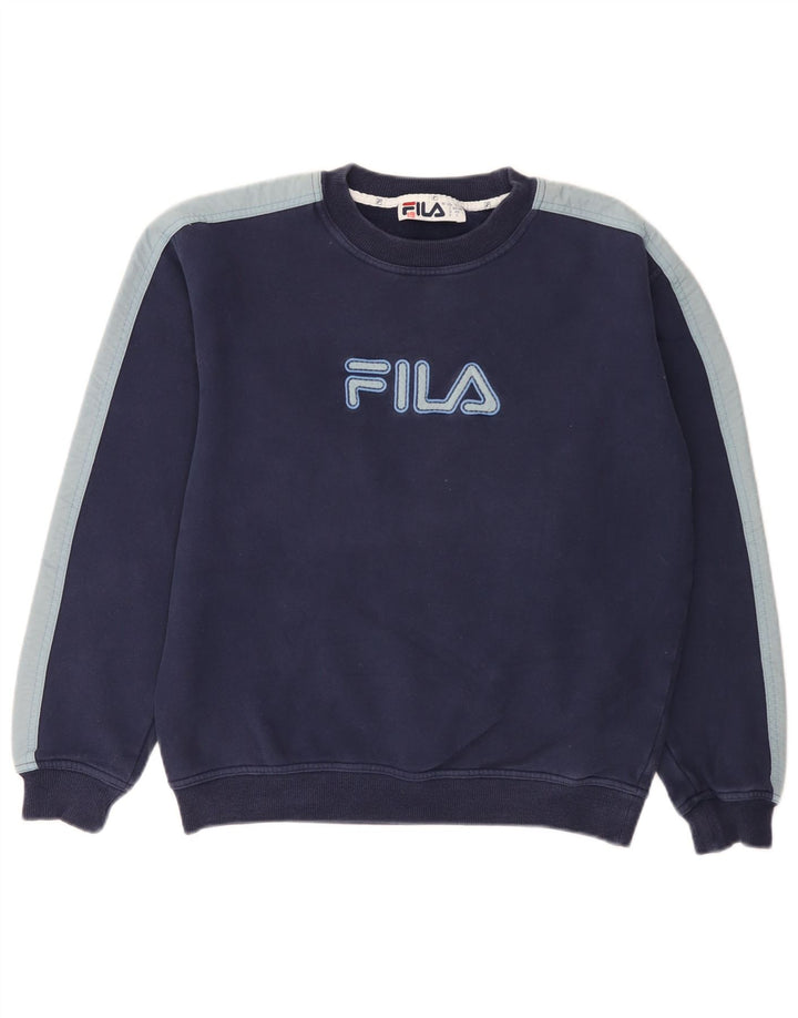 Fila Sweat-shirt graphique pour homme IT 46/48 Small Bleu marine Colourblock