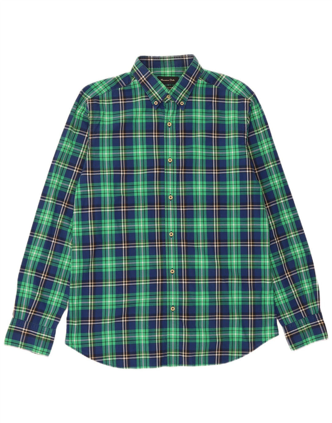 Massimo Dutti Chemise Homme Vert Moyen Carreaux