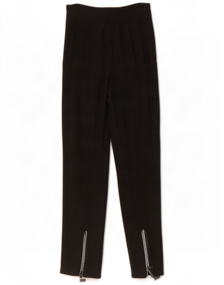 Pantalon de costume droit femme vintage IT 42 Medium W28 L32 laine noire