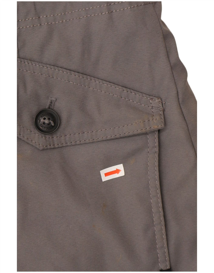 Hollister Veste Sherpa Parka À Capuche Pour Femme UK 14 Gris Moyen Polyester