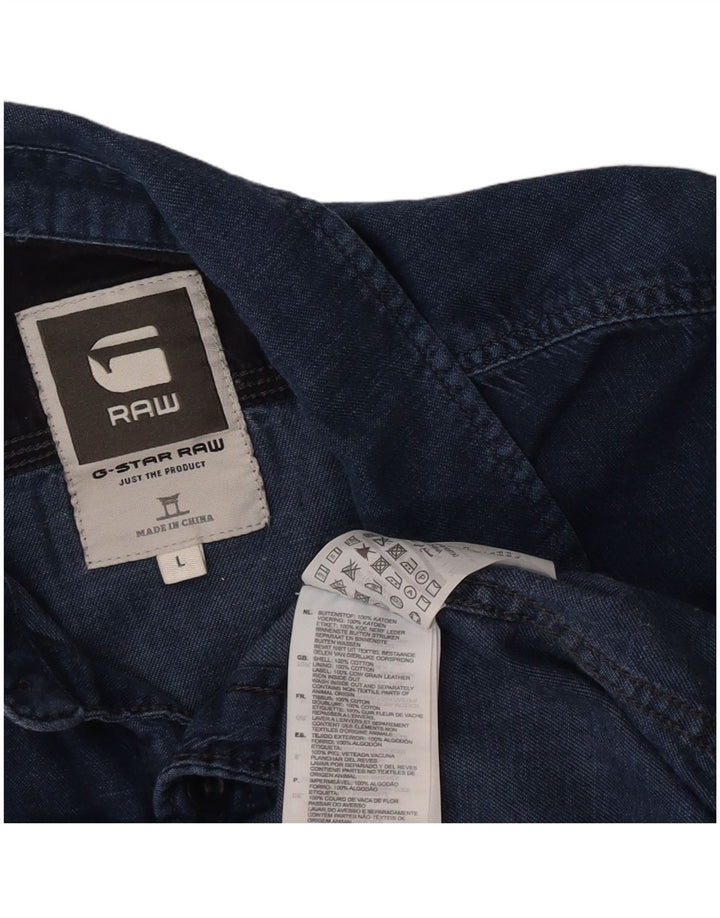 G-Star Chemise à manches courtes homme grand bleu coton