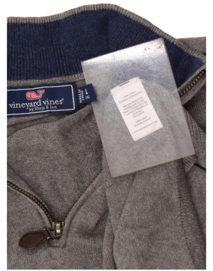VINEYARD VINES Pull col zippé pour garçon 15-16 ans Grand Gris Coton