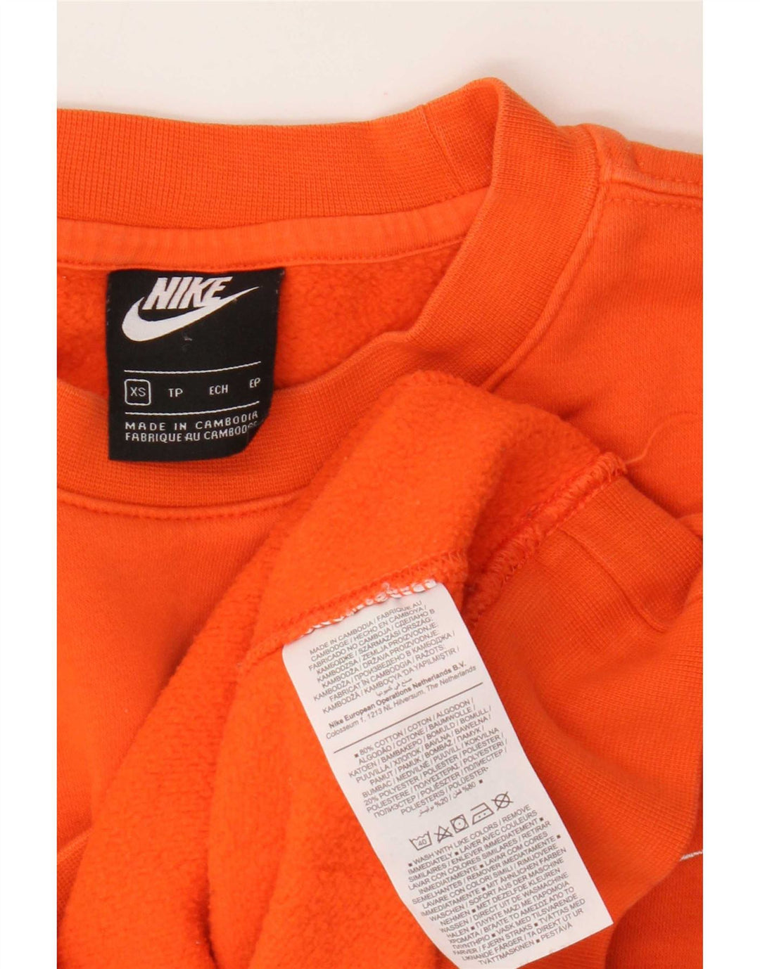 Nike Sweat-shirt pour homme XS Orange Coton