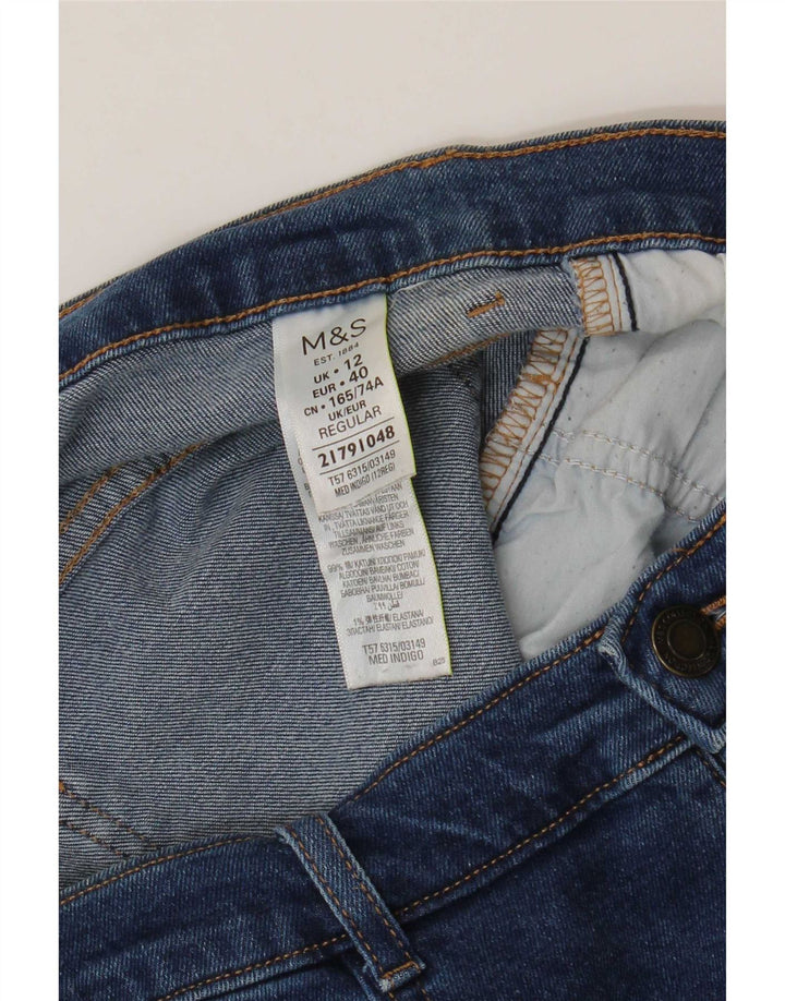 Marks & Spencer Jean droit pour femme UK 12 Medium W32 L30 Bleu Coton