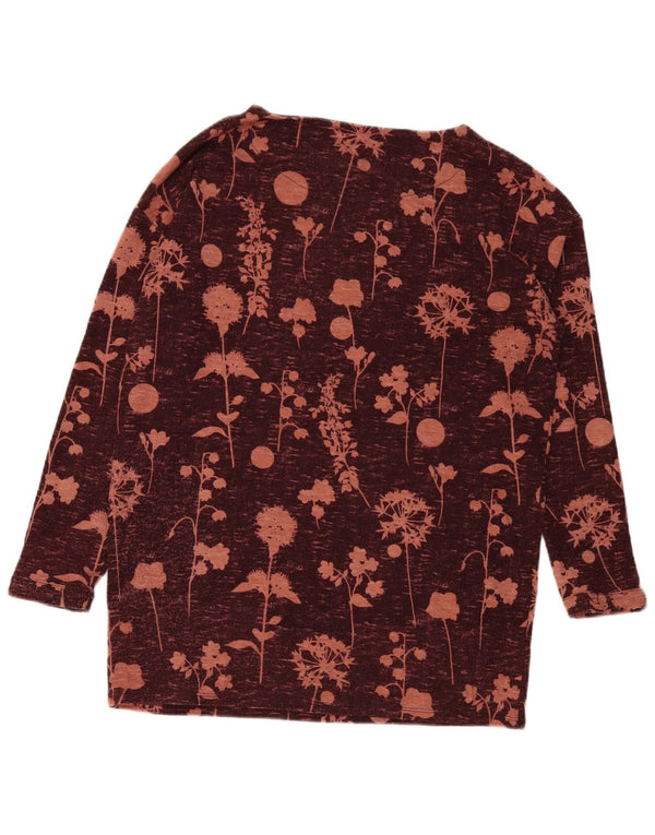 Marks & Spencer Haut à manches longues pour femme UK 12 Medium Bordeaux Floral