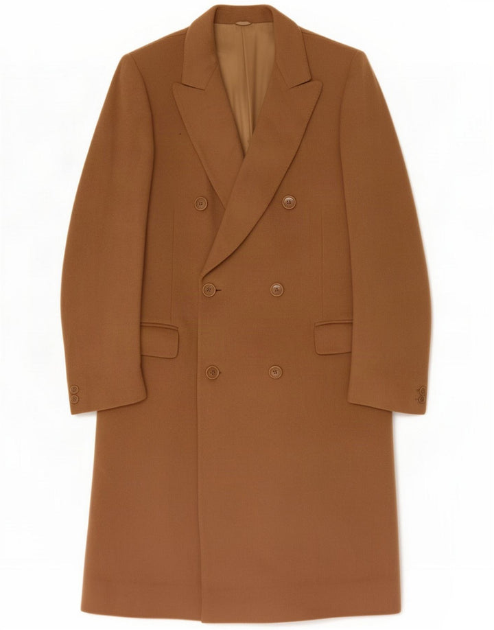 Manteau croisé vintage pour homme IT 48 laine marron moyen
