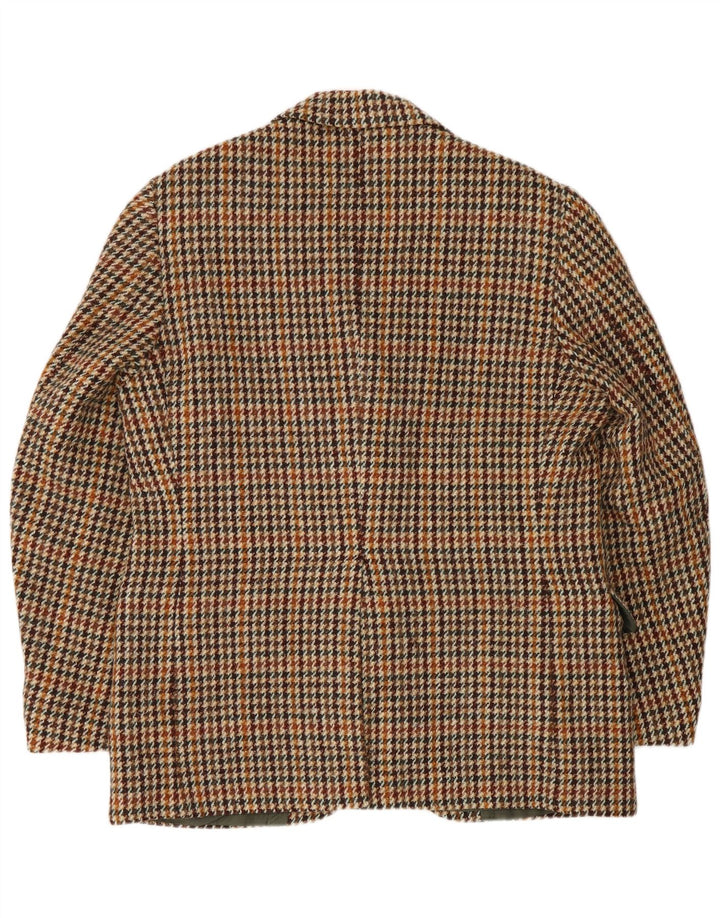 Harris Tweed Veste Blazer 2 Boutons pour Homme UK 40 Grand Pied-de-Poule Marron