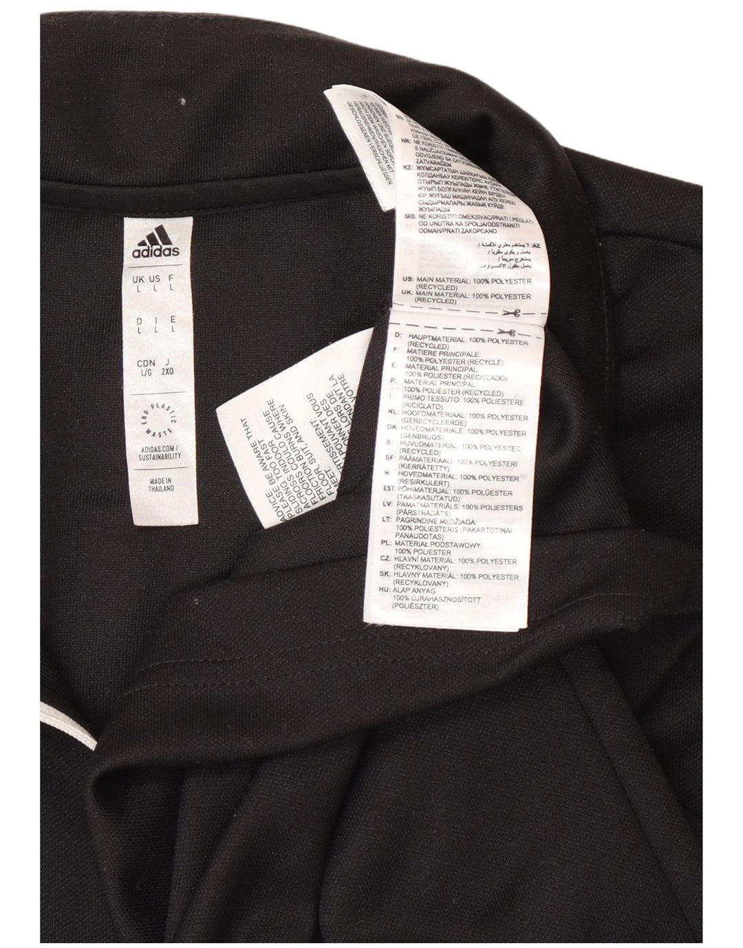 Adidas Haut à col zippé à manches longues pour homme Grand noir Polyester Sports