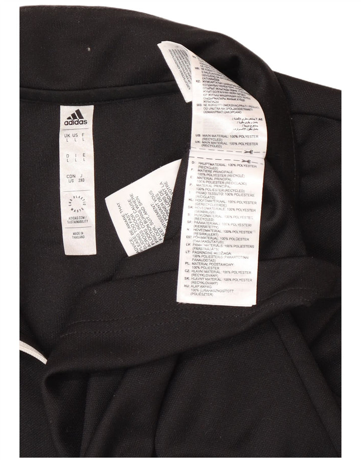Adidas Haut à col zippé à manches longues pour homme Grand noir Polyester Sports