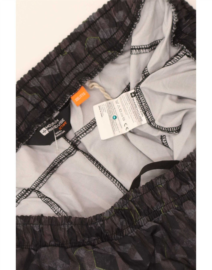 Mountain Warehouse Short de sport pour homme en polyester géométrique noir 2XL