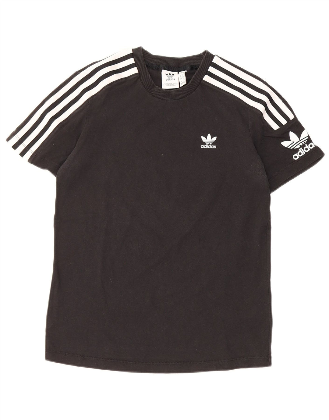 ADIDAS T-shirt graphique pour femme UK 8 Small Noir Coton