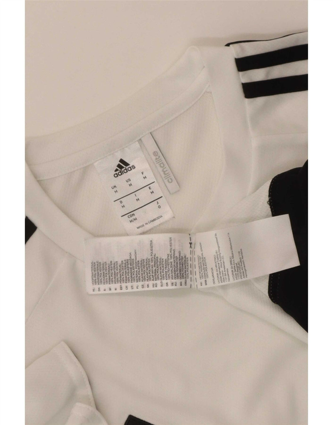 Adidas Hommes Climalite T-Shirt Haut Moyen Blanc Colorblock Polyester