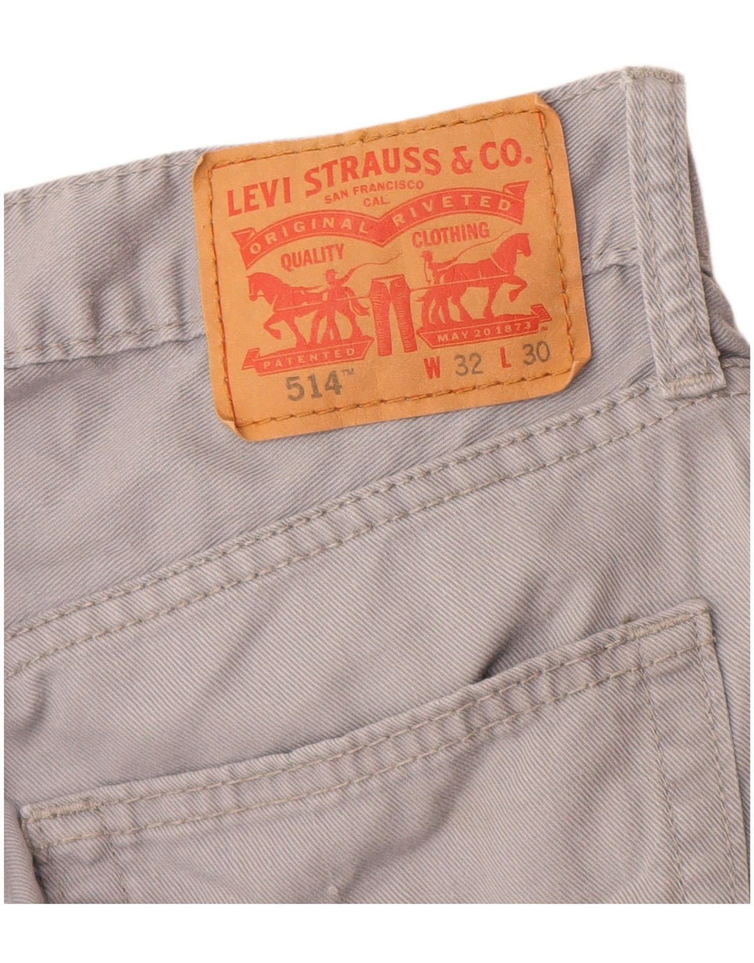 Levi's Jean Droit 514 Homme Gris W32 L30 Coton