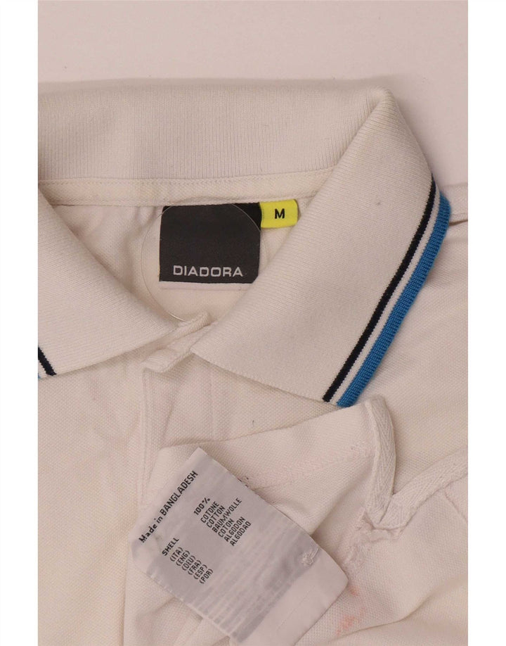 Diadora Polo Homme Coton Rayé Blanc Moyen