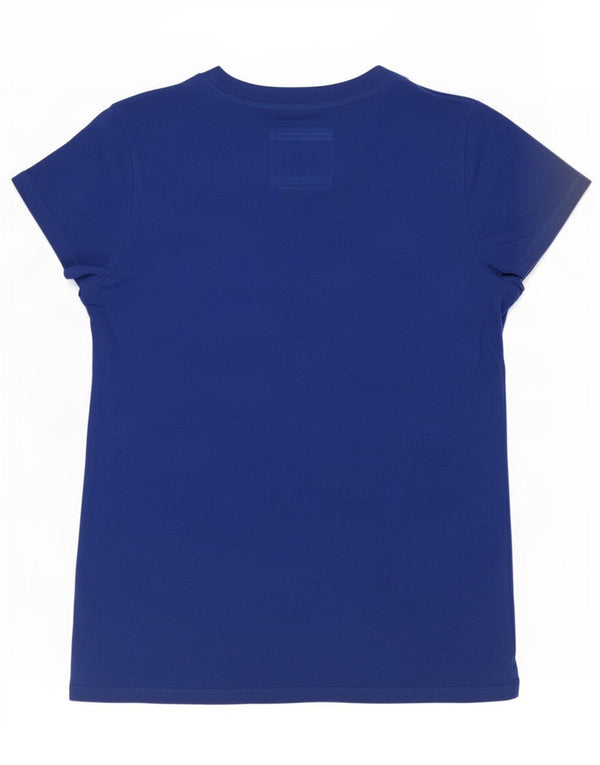 Abercrombie & Fitch T-shirt graphique pour femme UK 14 Grand coton bleu