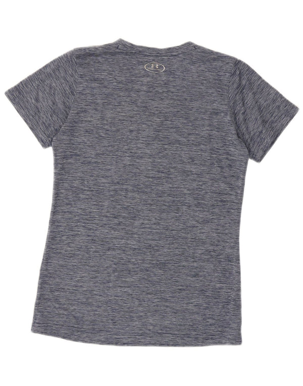 Under Armour T-shirt Heat Gear pour femme UK 12 Bleu marine moyen moucheté