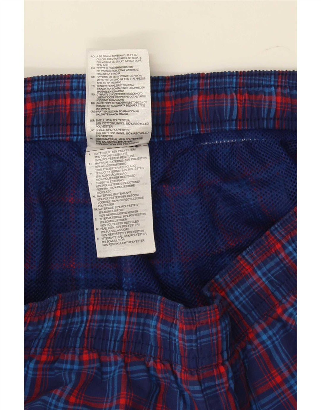Adidas Short de sport pour homme en polyester à carreaux bleu marine moyen