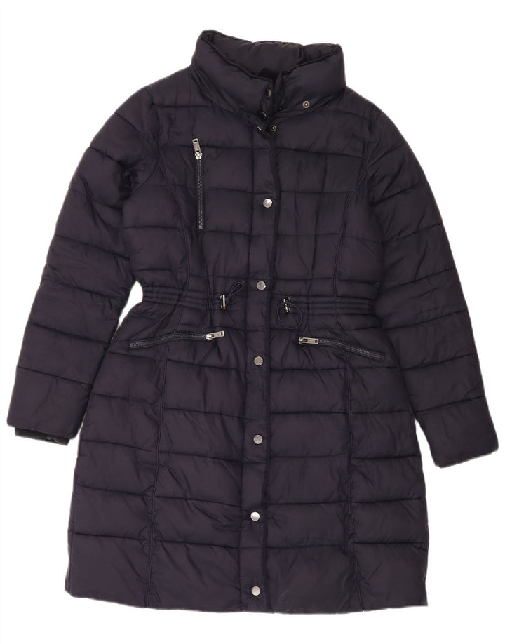 Monsoon Manteau rembourré pour femme UK 14 Medium Bleu Marine Nylon