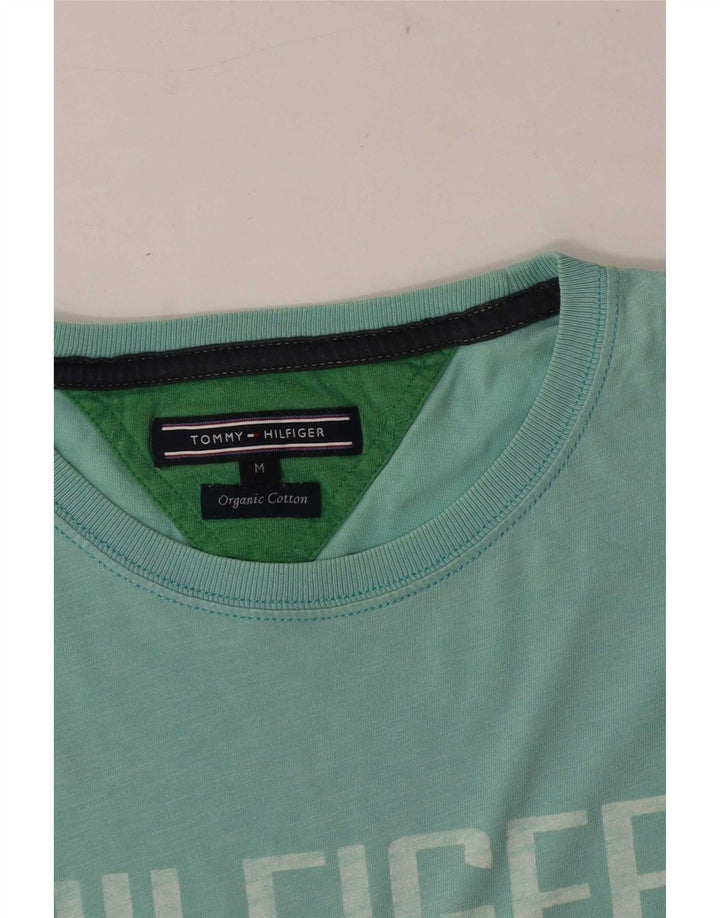 Tommy Hilfiger T-Shirt Graphique Homme Coton Turquoise Moyen