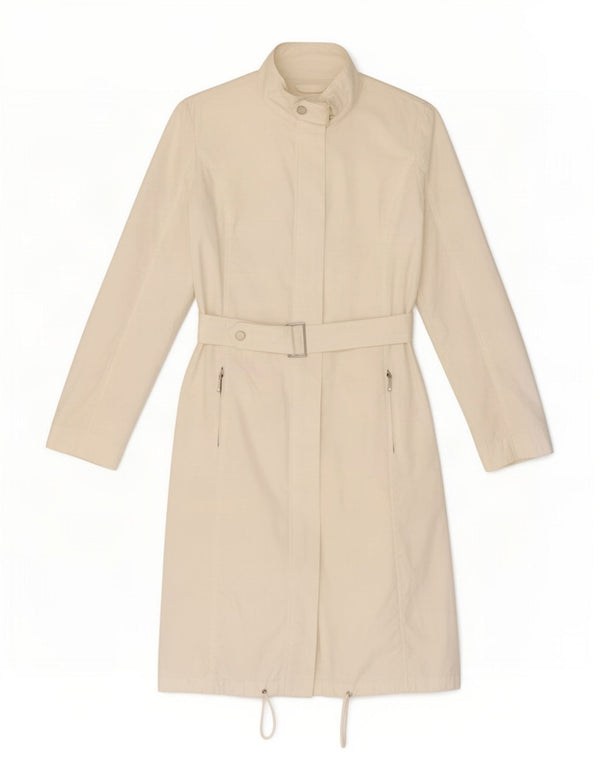 Zara Womens Trench Coat UK 12 Moyen Blanc Coton
