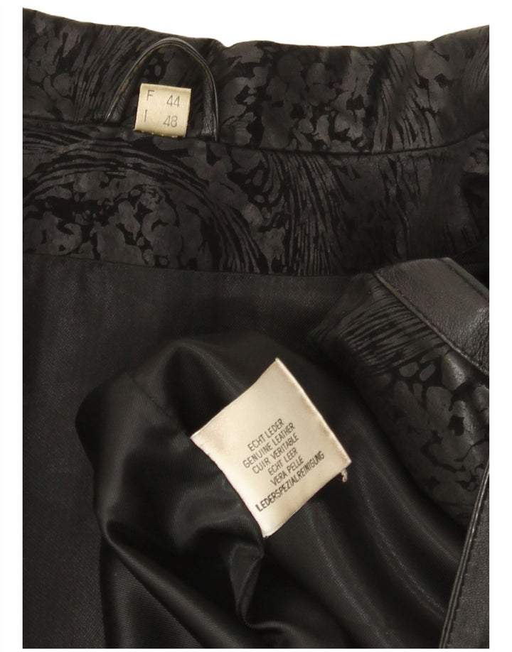 Veste en cuir surdimensionnée femme vintage IT 48 2XL Cuir noir