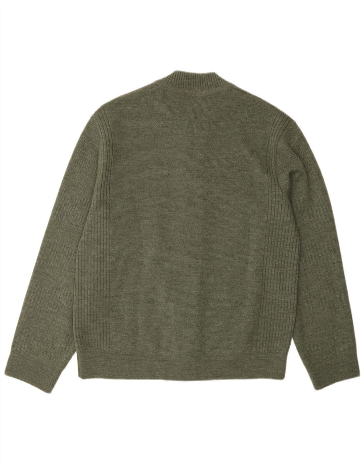 Breidhof Pull Cardigan Coupe Régulière pour Homme EU 52 Large Vert