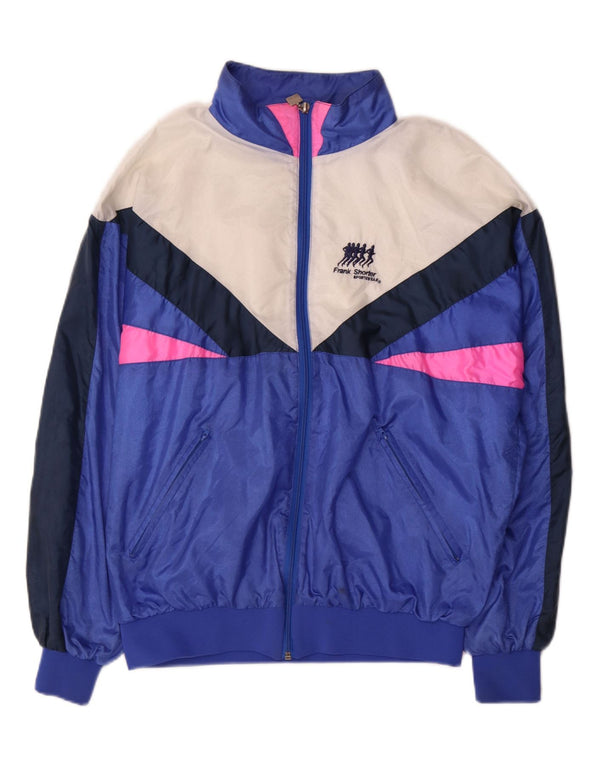 Frank Shorter Veste de survêtement pour homme en nylon color block Bleu Taille L