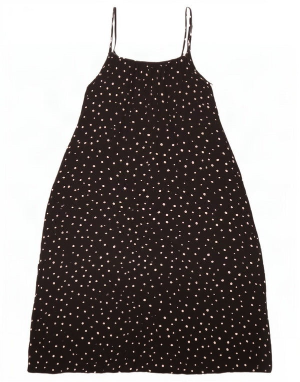Marks & Spencer Robe d'été pour femme UK 14 Grande viscose à pois noirs