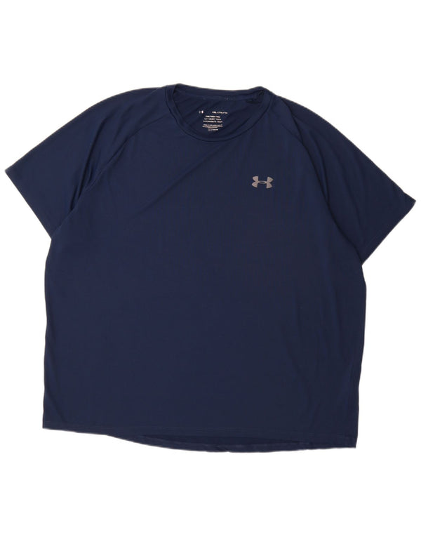 Under Armour T-Shirt Homme Top 2XL Bleu Marine Polyester