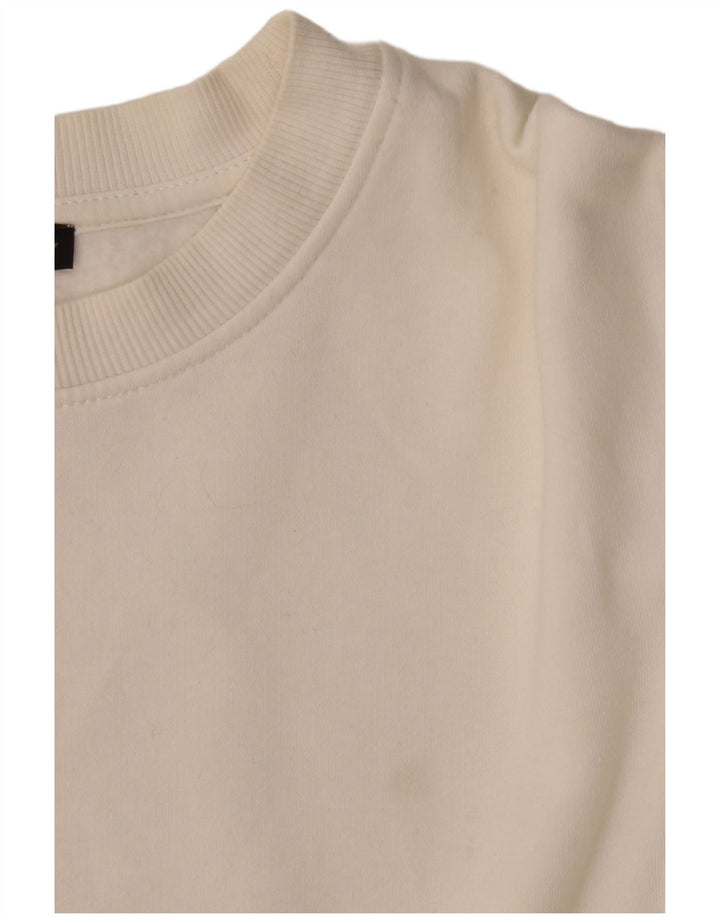 Zara Womens Crop Oversize Sweatshirt Jumper UK 10 Petit Coton Blanc