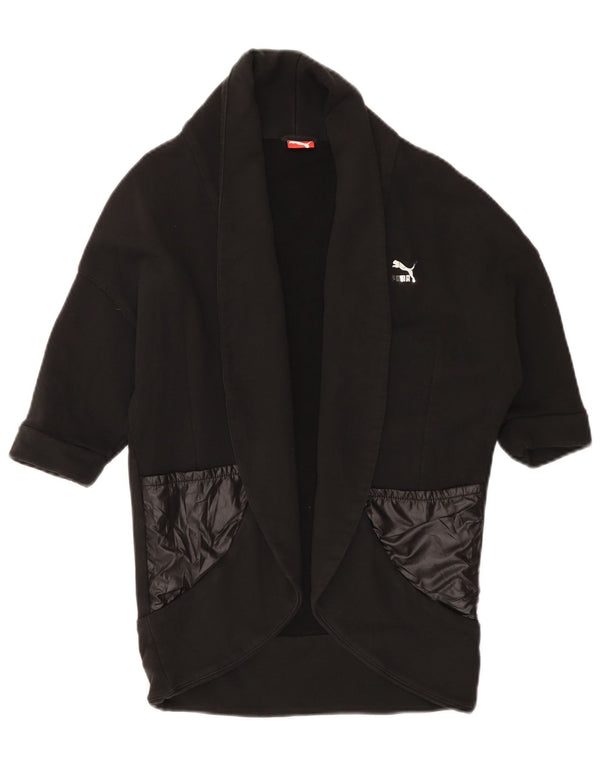 Puma Pull cardigan à manches courtes pour femme UK 10 Petit coton noir