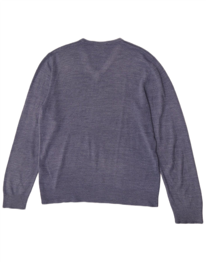 Marks & Spencer Pull Blue Harbor Col V Homme Bleu Moyen Moucheté
