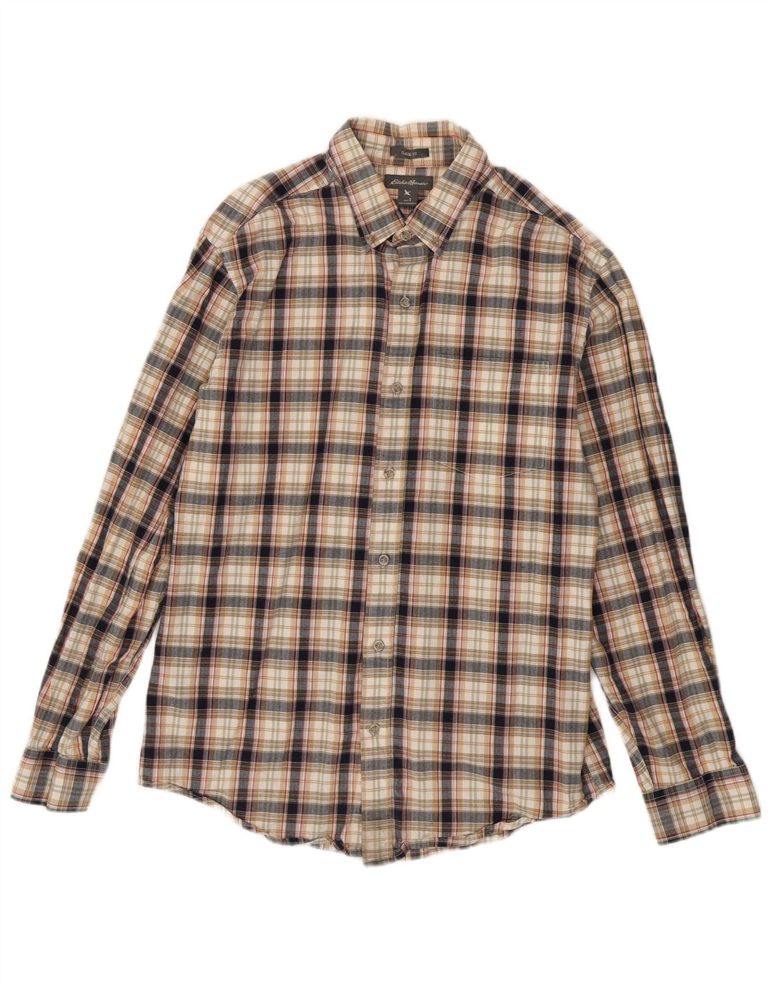 Eddie Bauer Chemise classique en flanelle pour homme en coton à petits carreaux multicolores