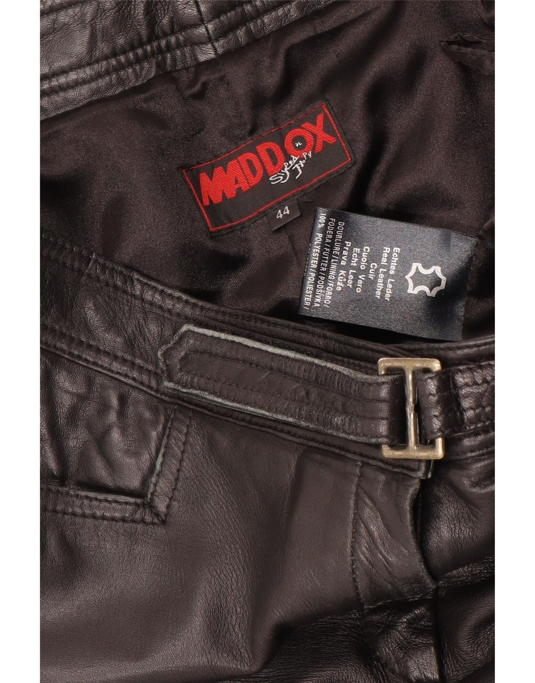 Maddox Pantalon droit en cuir pour femme IT 44 Medium W32 L32 Noir