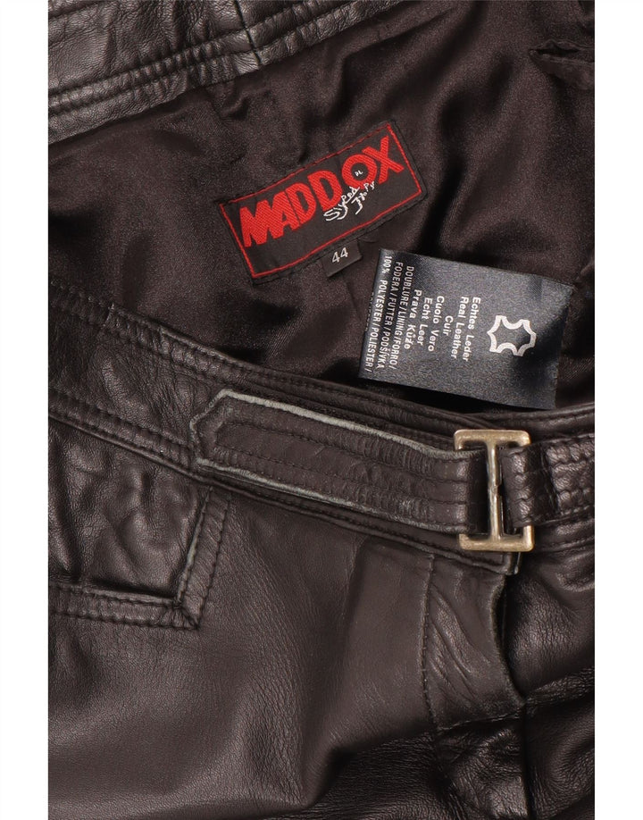 Maddox Pantalon droit en cuir pour femme IT 44 Medium W32 L32 Noir
