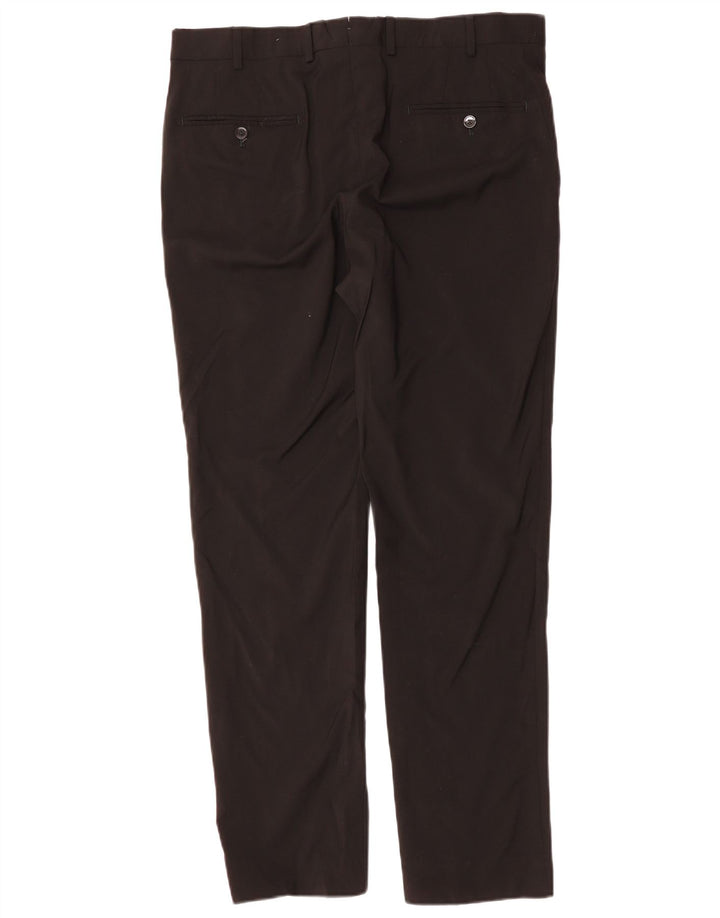 MASSIMO DUTTI Pantalon de costume slim pour homme EU 44 Large W34 L31 Laine noire